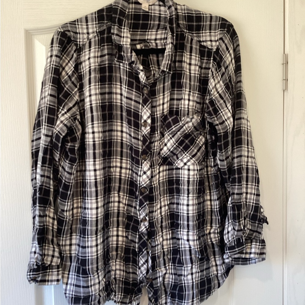Terra & Sky Monochrome Plaid Shirt